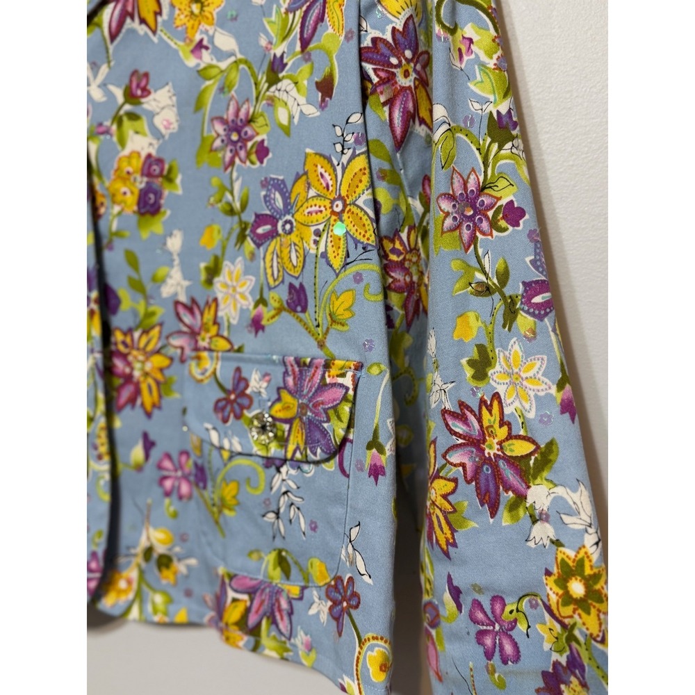 Vintage REDD Jeans Dopamine Dressing Floral Blazer Women Size 6 Artsy Retro Chic - Picture 4 of 9